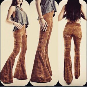 Sew Red Tie Dye Bell Bottoms in Golden Brown
